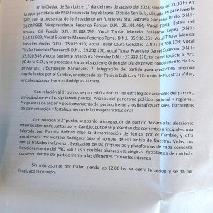 Acta del Consejo Directivo: Sesión Ordinaria 1/8/23