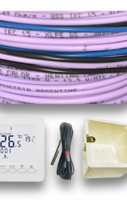 Kit de instalacion superficial 800w con termostato programable