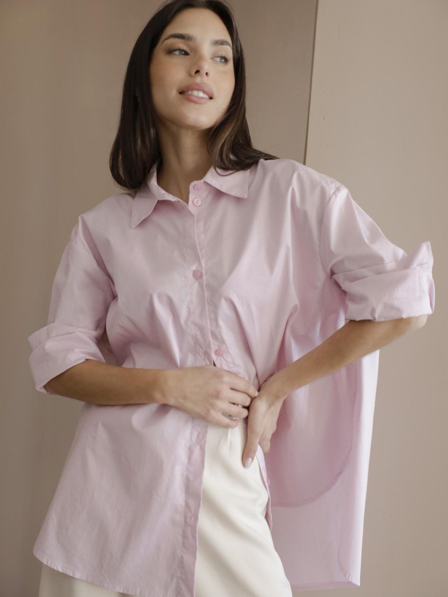 Camisa Zara M/larga Oversized – Poplin Con Lycra